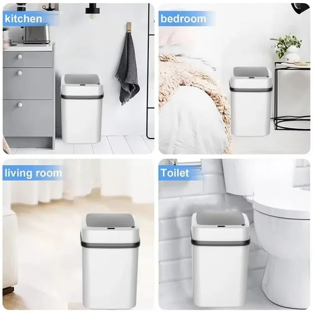 Smart Trash Kitchen Bathroom Recycling Trashcan Automatic Sensor Dustbin Electric Waste Bin Waterproof Wastebasket for 13L