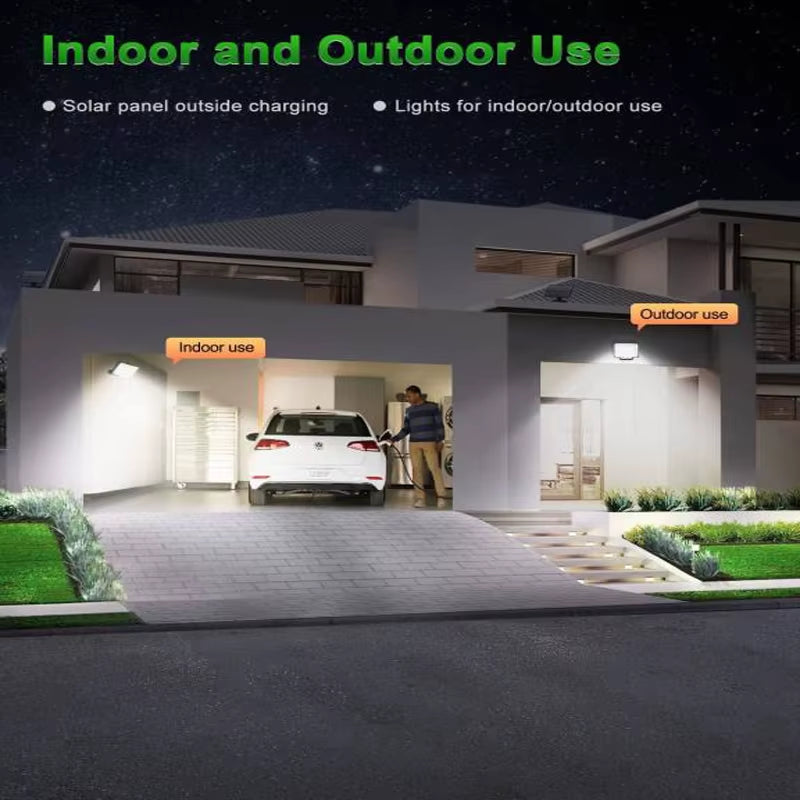 Solar Outdoor Lights - LED Motion Sensor Light with Remote Waterproof Security Flood Light for Patio Garage Porch Yard