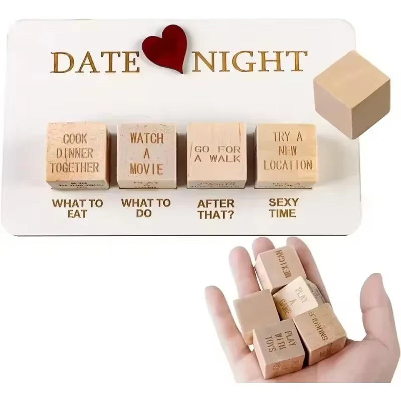 Date Night Dice after Dark Edition Date Night Wooden Dice Game for Couples Wood Reusable Couple Anniversary Date Dice