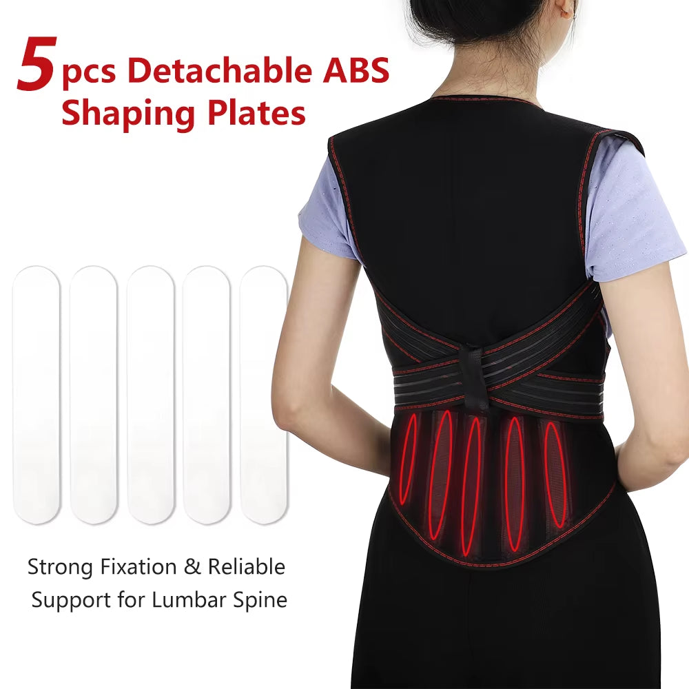 Back Support Belt Shoulder Lumbar Back Discomfort Relieve Tourmaline Magnets Warming Brace Belt Corrector De Postura De Espalda