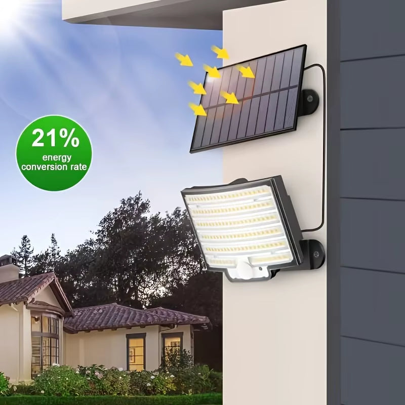 Solar Outdoor Lights - LED Motion Sensor Light with Remote Waterproof Security Flood Light for Patio Garage Porch Yard