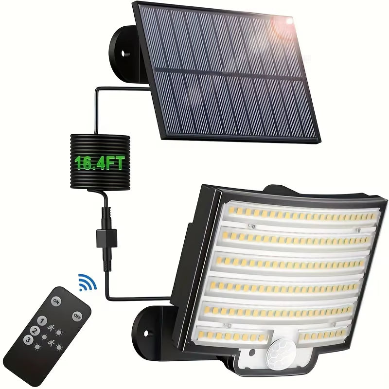 Solar Outdoor Lights - LED Motion Sensor Light with Remote Waterproof Security Flood Light for Patio Garage Porch Yard