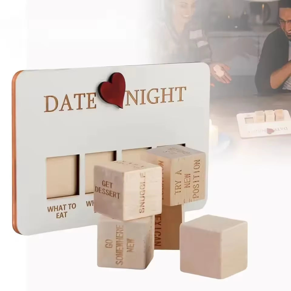 Date Night Dice after Dark Edition Date Night Wooden Dice Game for Couples Wood Reusable Couple Anniversary Date Dice