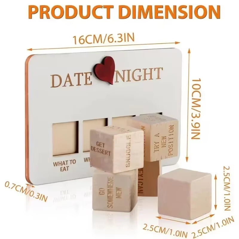 Date Night Dice after Dark Edition Date Night Wooden Dice Game for Couples Wood Reusable Couple Anniversary Date Dice